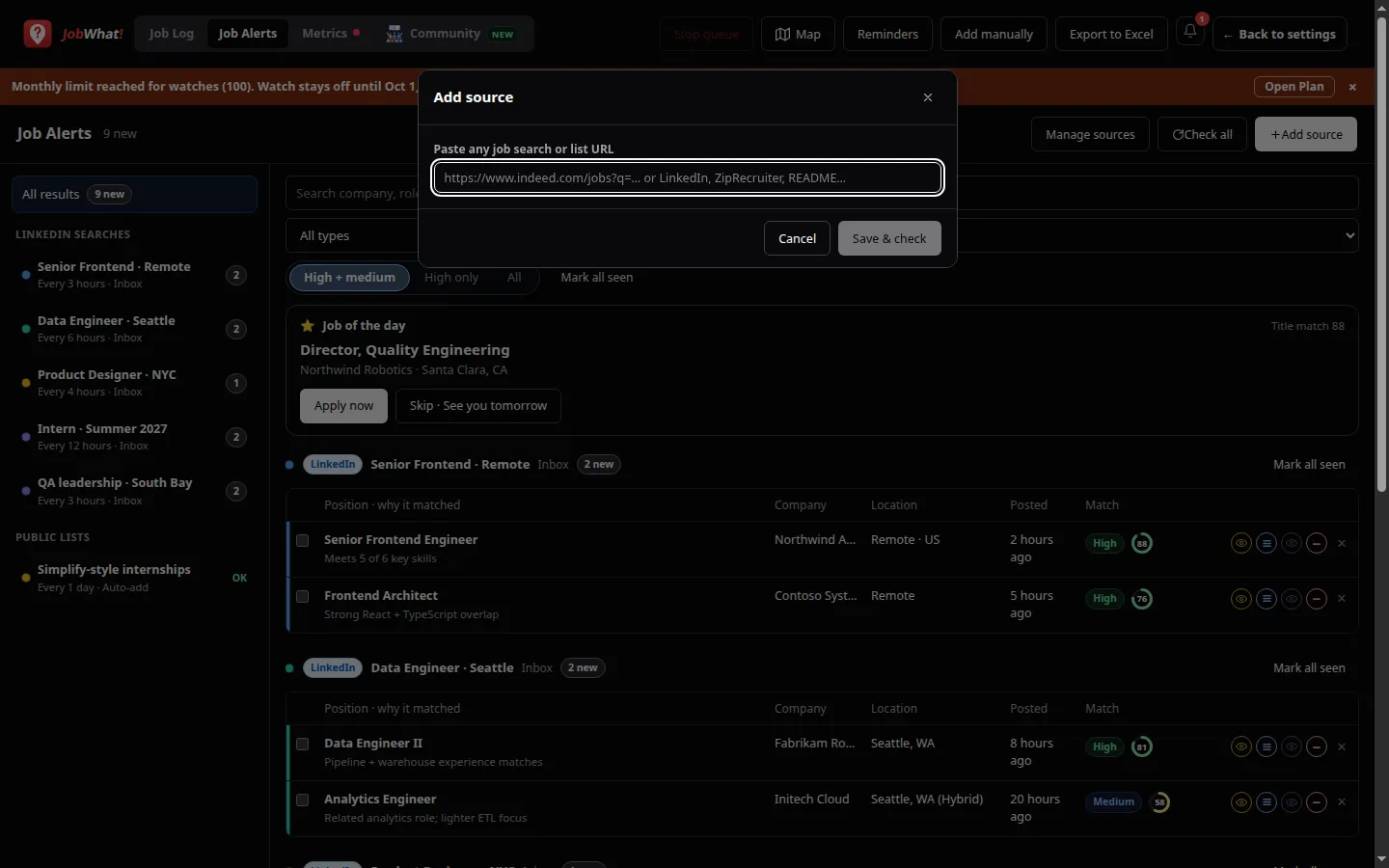 Add source dialog