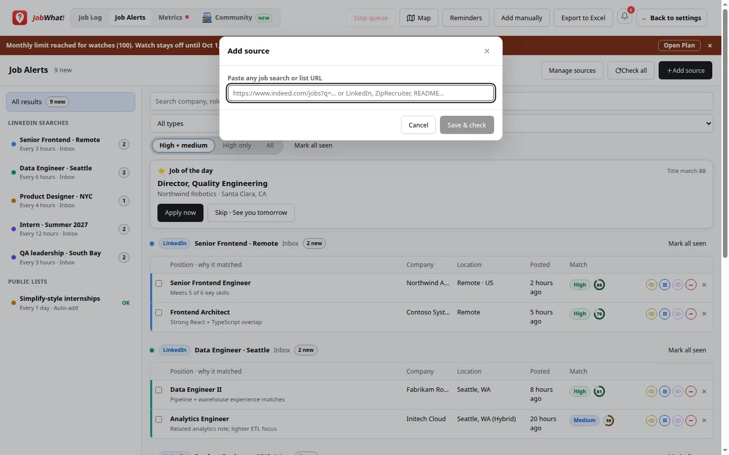 Add source dialog